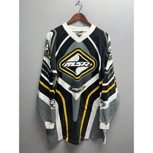 Vintage MSR Rage Racing Jersey Long Sleeve Black Yellow BMX Race 90s VTG 2XL XXL